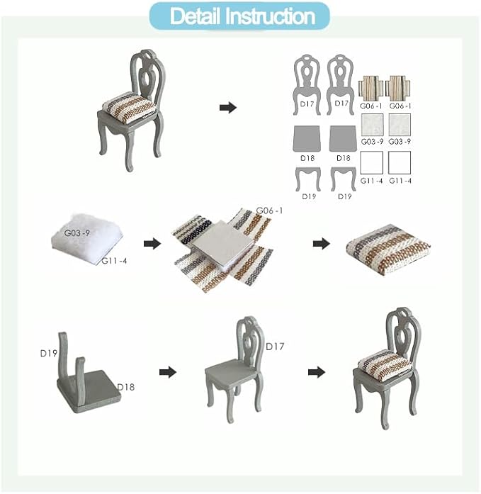 RHZN Miniature House Kit, Dollhouse Kit, Miniature Kit, DIY Mini House Building Kit for Adult, Victorian