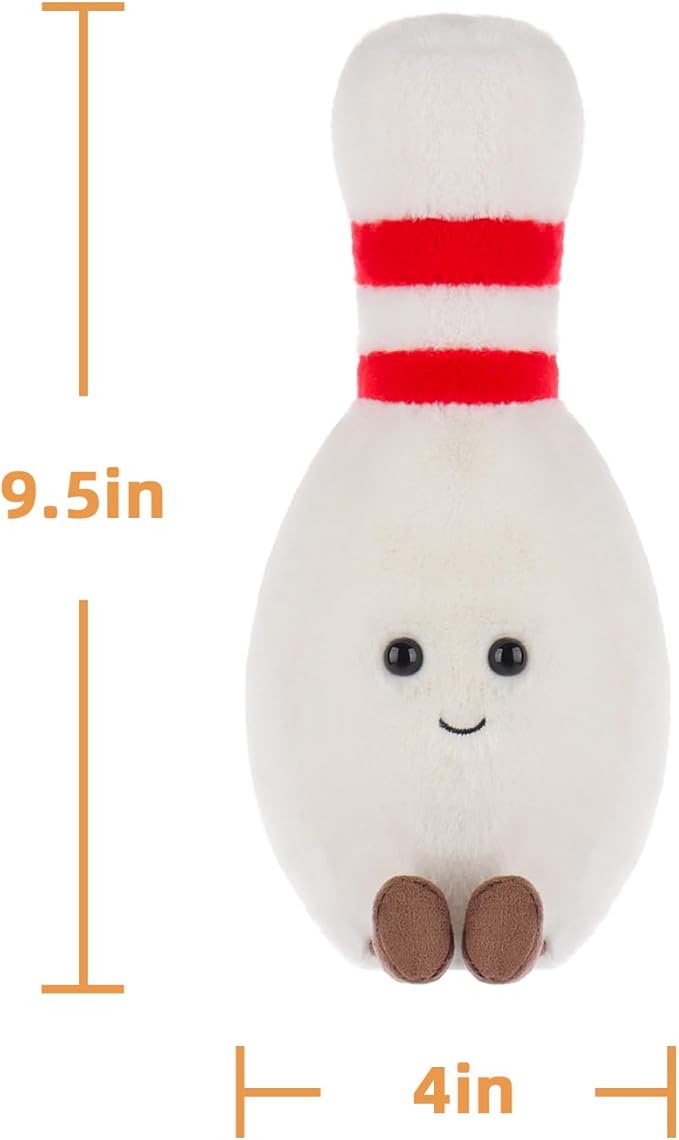 Apricot Lamb Happy Bowling Stuffed Animals for Kids, Soft Cute Plush Toys for Baby Girl and Boy, Fluffy Happy Bowling 9.5 Inches