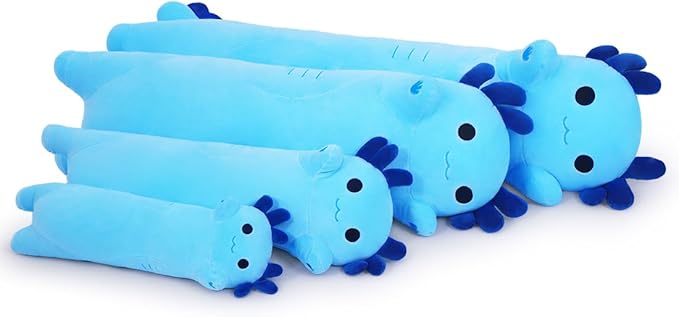 Axolotl Plush Toys - 110CM Long Stuffed Animal Gifts for Family, Friends and Children - Blue