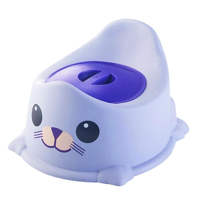 Baby Potty Chair Urinal Travel Easy to Clean Portable Adorable for 1-6 Years Old with Lid Potty Seat Animal Potty, Blue