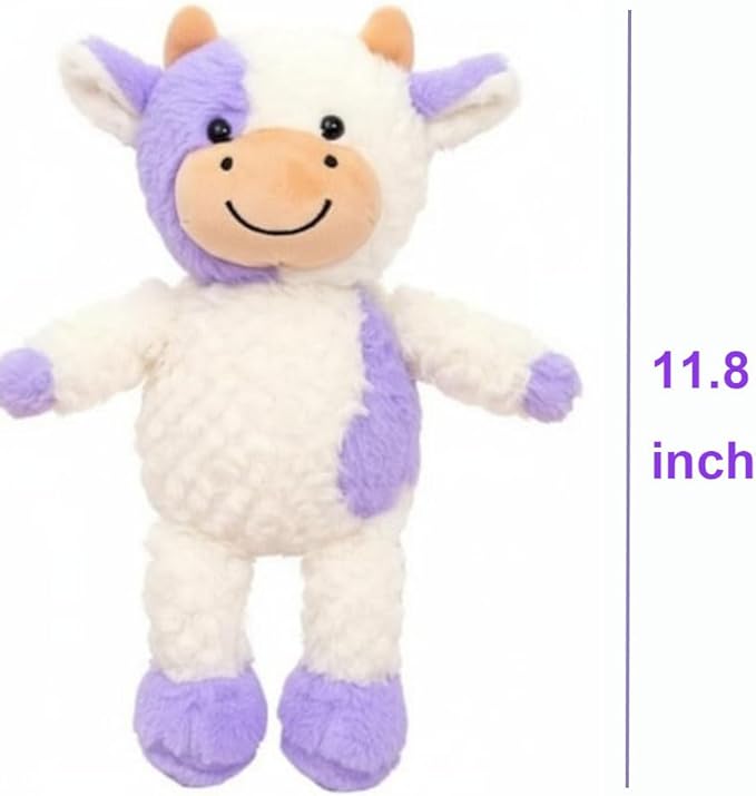 Cow Stuffed Animals Soft Plush Cute Cow Doll for Boys Girls 11.8in (zhangniu zise)