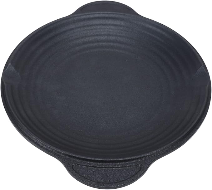 Korean BBQ Grill Pan, Round Non Stick Grilling Pan for Indoor Outdoor Barbeque, 11.4in