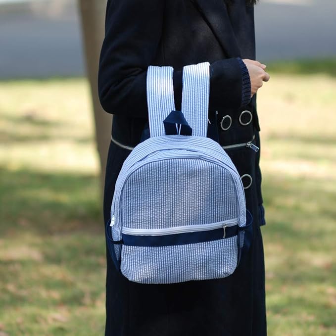 Toddler Backpack, Seersucker Preppy Backpack, Classic Cute Kids School Bookbag Preschool Kindergarten Children Bag