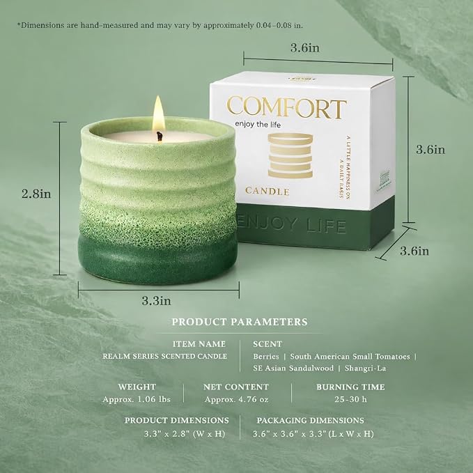 Wild Berry Grove Scented Soy Candle – Decorative Gradient Ceramic Jar Candle, Non Toxic Aromatherapy Candle, Long Lasting Candle Gift for Women, Home Decor