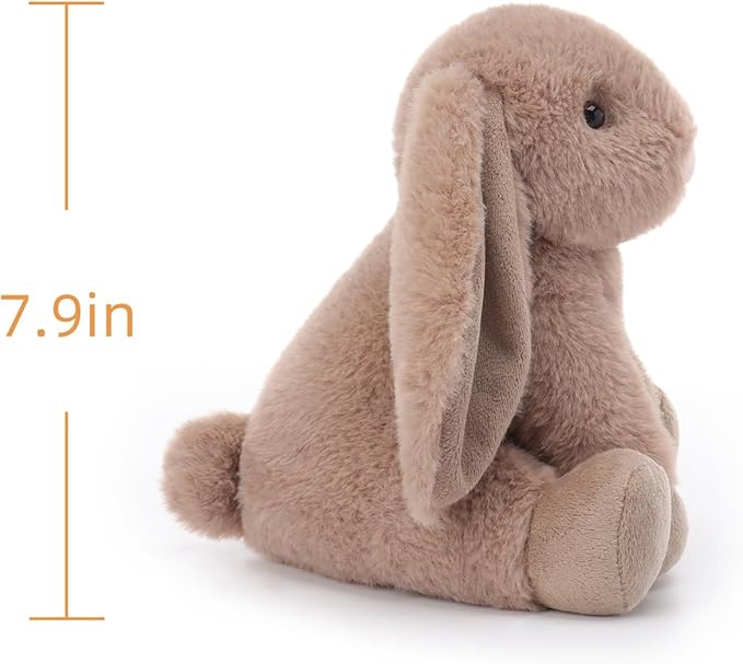 Apricot Lamb Cocoa Brown Bunny Stuffed Animals for Kids, Soft Cute Plush Toys for Baby Girl and Boy, 7.9 Inches