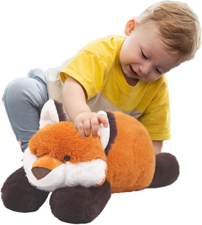 ARELUX Soft 18in Red Fox Stuffed Animals: Fox Plush Cute Cuddly Body Pillow Hug Sleeping Fluffy Wild Animal Toys Bed Decor Plushie Doll Friends Family Member