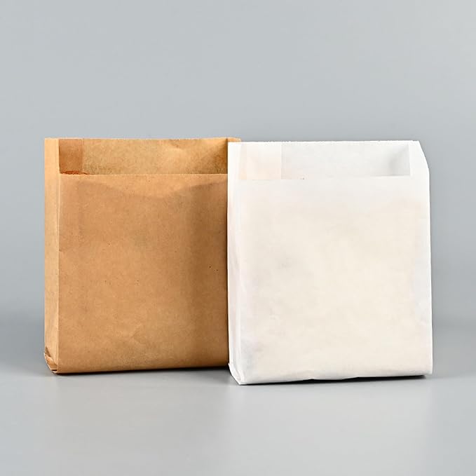 Feminine Hygiene Liner Bags Sanitary Napkin Disposal Bag Dry Wax Grease Resistant Bags Waste Receptacle Paper Liners Kraft Paper Sacks for Cookies Snacks 50pcs