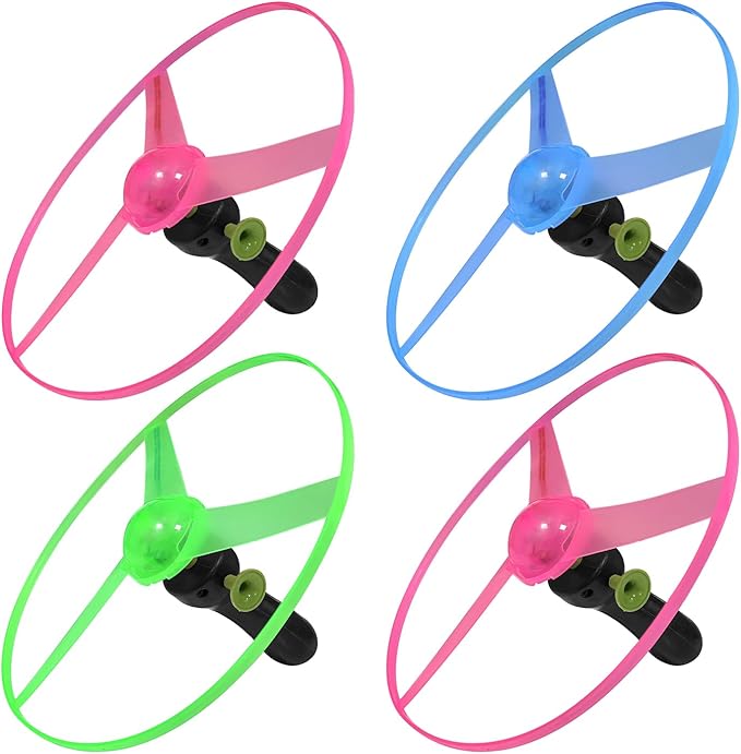 M.best 24 Sets LED Flying Set, Fun Flying Saucers Toys for Kids with Flashing Lights, Flying Toy Outdoor Toys Glow in The Dark Party Supplies Party Favors for Kids 4-8 8-12