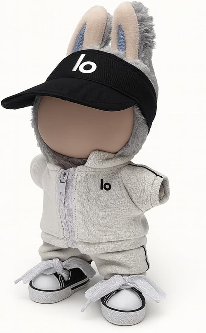 for Labubu Clothes/for Labubu Outfits,Clothes Set for 17cm Lububu Doll,3 Piece Set Hat Clothing for LA BUBU, Boys and Girls Stylish Adorable Dolls Clothes Accessories (No Doll) (013)