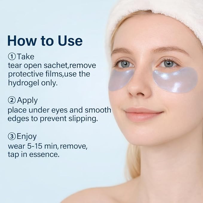 Tintark Ocean Oracle Hydrating Hydrogel Eye Patches 28 Pairs, 15-Min Soothing Eye Masks with Marine Algae & Seaweed Blend, Rejuvenating Eye Pads for Tired Eyes, Spa Relaxation Gifts for Women & Men
