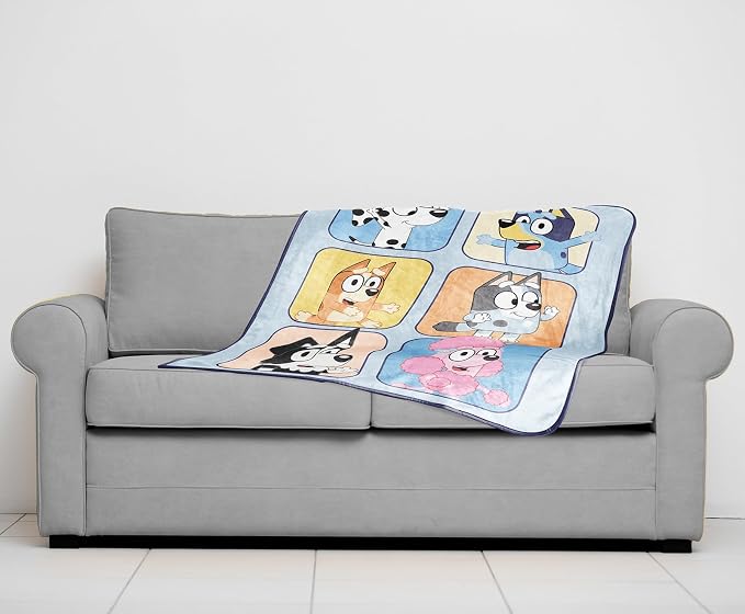 Bluey & Friends Plush Travel Throw Blanket - Measures 40 x 50 Inches Super Soft & Cozy Travel Accessories