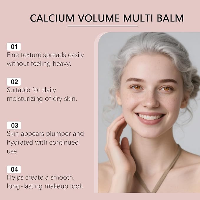 Calcium Multi Balm, Calcium Volume Multi Balm, Wrinkle Core Stick, Korean Collagen Moisturing Stick, Anti-aging, Hydrating, Firming Skin, Suitable for Eyes, Neck, Face, 9g