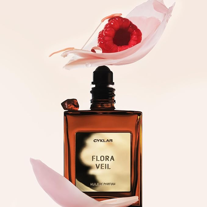CYKLAR Perfume Oil for Skin – Flora Veil Scent – Fresh, Clean & Floral Perfume Fragrance with Raspberry, Peony & White Amber Notes – Travel-Friendly 15ml