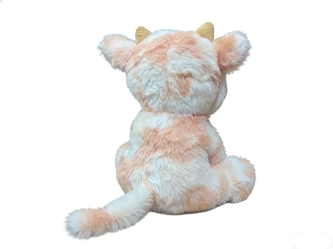 Cute Cow Plush Stuffed Animal Doll Toy 8 inch for Girls Boys (sit Cow CAI Orange)