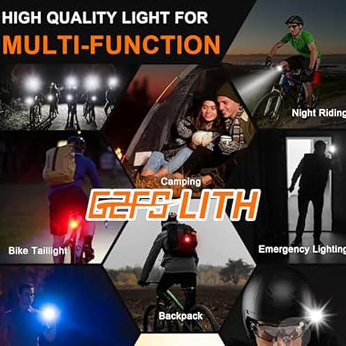 Bicycle Front and Rear Lights,Bike Light, Type-C Rechargeable, Flashing Light,Suitable for Night Riding, Cycling,Accessories for Bicycle,Headlight &Taillight for Girls Kids