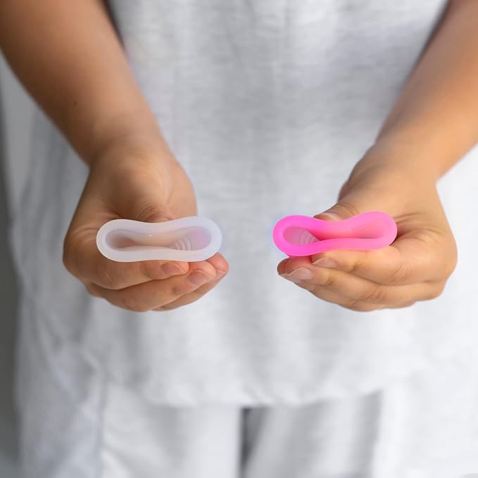 AMZ Medical Supply Silicone Menstrual Cups Small/Large. 100 Pack Period Cups for Women Heavy Flow, Normal Flow. Pink & Transparent Reusable Period Cup + Storage Bag & Brush. Leak Proof Menstrual Cup