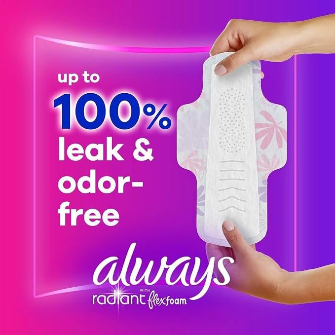 Always Radiant Pads with Wings, Scented (Pack of 4)