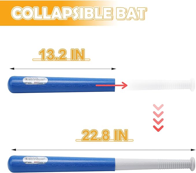 EagleStone Baseball Tee,T-Ball Set for Kids Ages 3-5, Toddler Baseball Set with Step-On Pitching Machine, Adjustable Batting Tee, Bat and 6 Balls - Perfect Outdoor Christmas Toys Gift for Boys