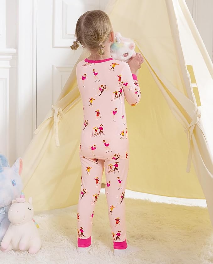 Bamboo Viscose Toddler Girls Kids Pajamas Unicorn Mermaid Pjs Long Sleeve Snug fit 12M-8Y 2pcs Soft Jammies