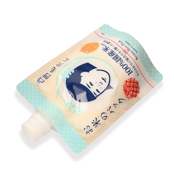 Japanese Rice Face Mask Pack for Clogged Pores & Dull Skin - 170g x 2 Pack - With Rice Extract Serum, Ceramide & Bran Oil for Hydrating & Smoothing Skin - Fragrance, Colorant & Alcohol-Free