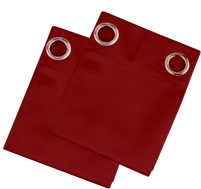 LEMOMO Blackout Curtains 66 x 72 Inch Long Red Curtains Set of 2 Panels Room Darkening Curtains for Bedroom and Living Room