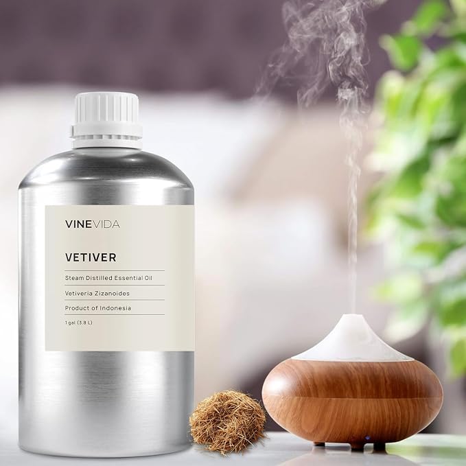 VINEVIDA Vetiver Essential Oil - Gallon Vetiver Oil Undiluted - Bulk Gallon Essential Oil for Soap Making