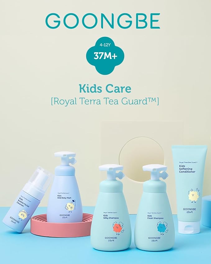 GOONGBE Kids' Bubble Facial Cleanser - Korean Kids Low pH Bubble Foam Face Wash - Gentle Cleansing & Hydrating with Panthenol and Amino Acids - Allergen Free Scent, 3.38 fl.oz. 2 Pack