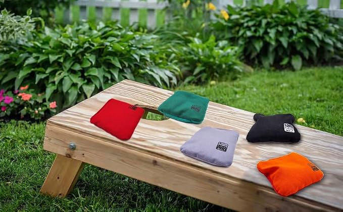 Dual Sided Corn Hole Bags Professional Cornhole Bags Set of 8 Regulation Corn Hole Bean Bags Slick and Stick