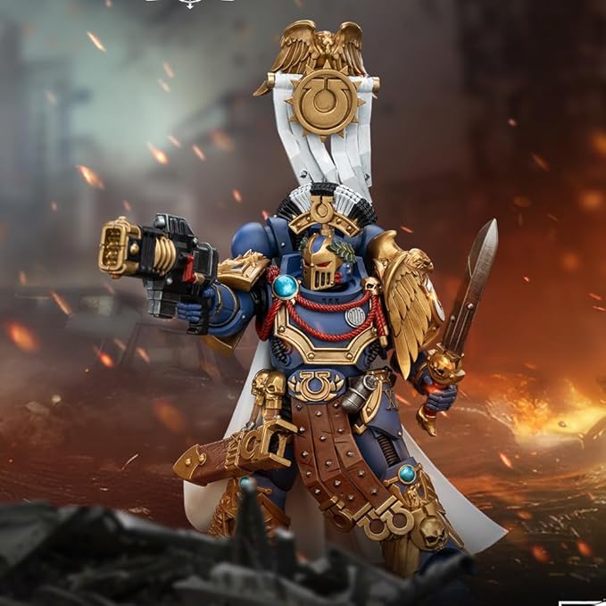 JOYTOY Warhammer 40,000 1/18 Action Figure Ultramarines Legion Praetor with Power Sword and Volkite Serpenta Collection Model Birthday Gift JT00126
