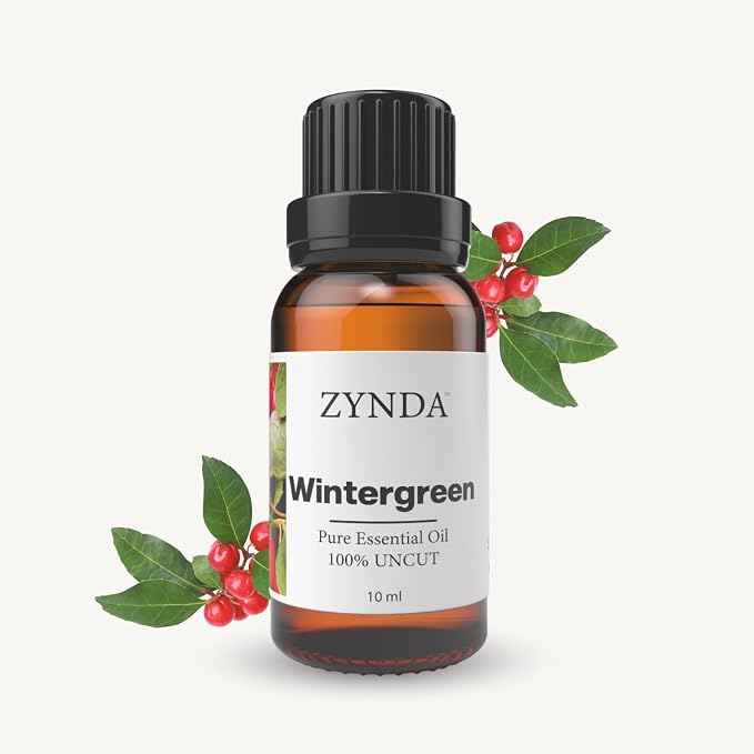 Wintergreen Essential Oil 100% Pure & Natural – Uncut Premium Grade Wintergreen Oil for Aromatherapy, Massage, Diffuser, and Skincare – Refreshing Minty Cool Essential Oils (10ml)
