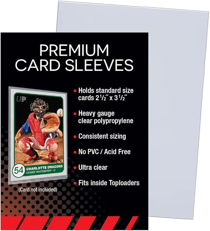 Ultra Pro - Premium Clear 100ct. Card Sleeves to Protect Sports Cards, Baseball / Football Cards, and Collectible Cards, Standard Size