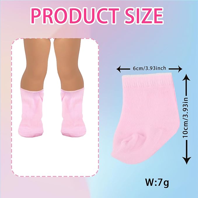 20 Pcs 18 inch Doll Accessories , 5 Pairs of Doll Shoes, 4 Pairs of Doll Socks, 1Pc Toy Sunglasses,1Pcs Necklace, Good Gift Holiday Best Gift Present for Girls, Kid