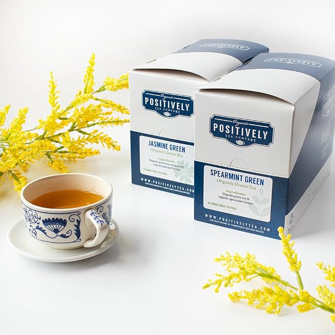 Organic Positively Tea Company, Jasmine Green Tea, K-Cup Compatible, 24 Pods