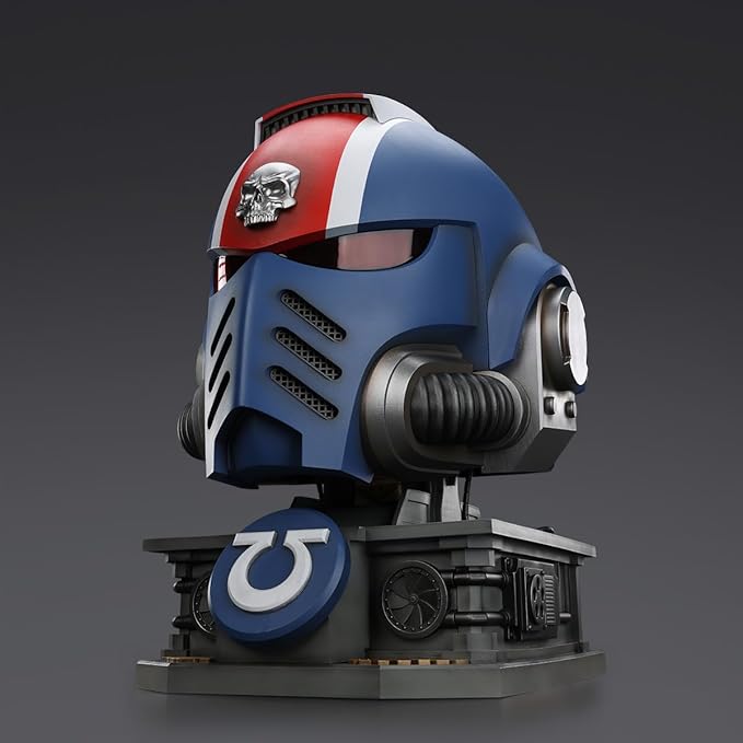 JOYTOY Warhammer 40,000 1/18 Action Figure-Ultramarines Lieutenant Titus' MKX Helmet & Display Stand-Collection Model Birthday Gifts JT01697