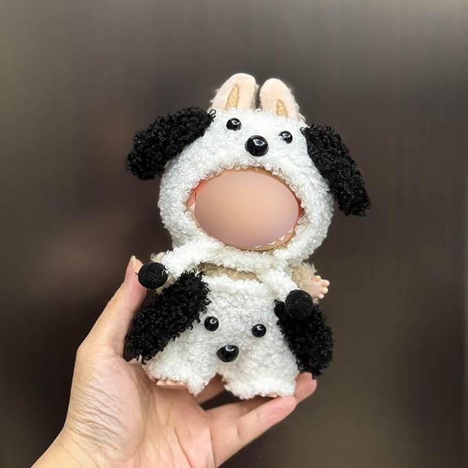 17cm Doll Clothes Accessories Outfits Cute Clothes Stylish Set (NO Doll) Black and White Puppy