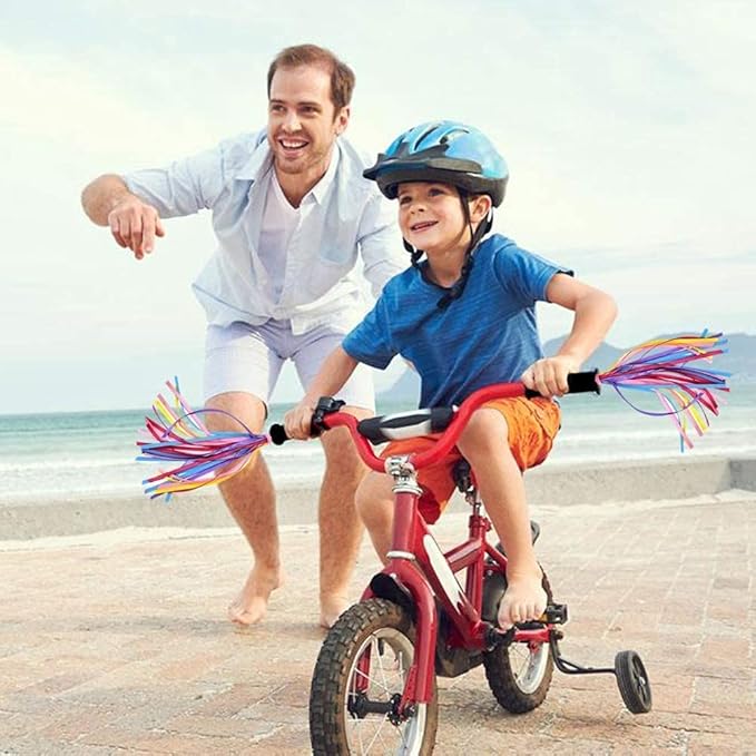 kortes 1 Pack Kids Bike Bell and 2 Pack Kids Bike Streamers for Children's Bike Accessories (Pink, Red,& Blue)