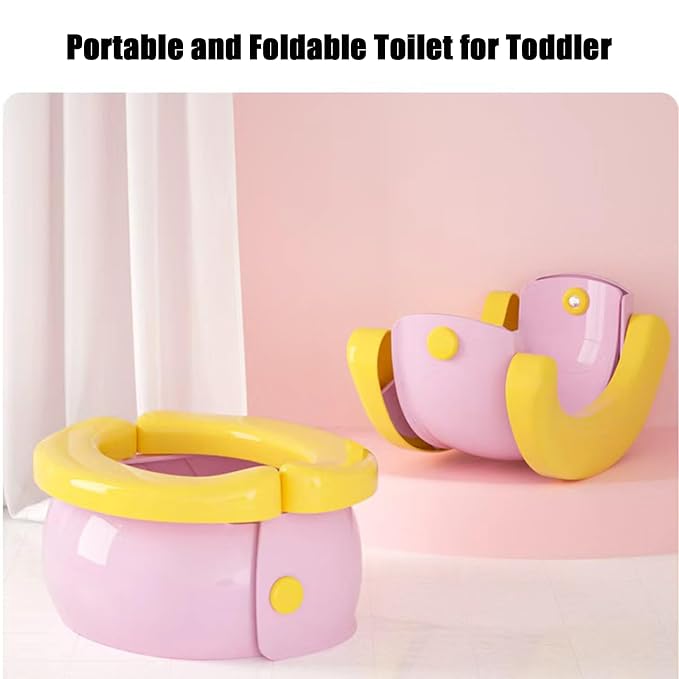 PandaEar Portable, Foldable Potty Seat for Toddler, Travel Toilet Seat Emergency Toilet for Car, Outdoor, Camping, Toddler Travel Essentials (Pink)