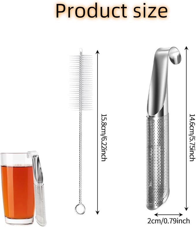 Tea Infusers For Loose Leaf Tea - Stainless Steel Office, Home & Travel - Set of 3 - Includes Strainers, Cleaning Brush