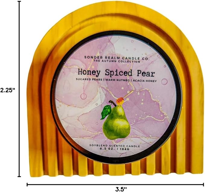 Honey Spiced Pear Candle 6.5 oz. Scented Soy Candle for Home, Gifts for Women & Men, 25-30 Hours Burn Time