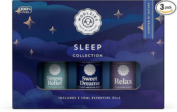 Woolzies Sleep Collection Essential Oil Blend Set | Incl. Sweet Dreams, Relax, & Stress Free Oils |