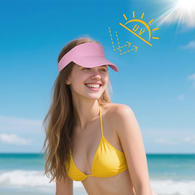 Topbuti Sports Sun Visor Hats for Women Men Adjustable Cotton Beach Baseball Tennis Golf Hat Caps UV Protection Visors