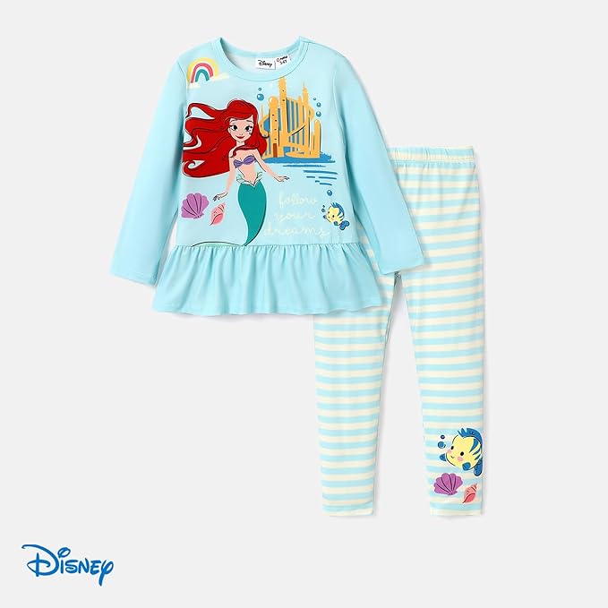 Disney Minnie Mouse Frozen Princess Marvel Toddler Girls Clothes Long Sleeve Sweatshirt + Leggings 2pcs Outfits Set 2-6Y