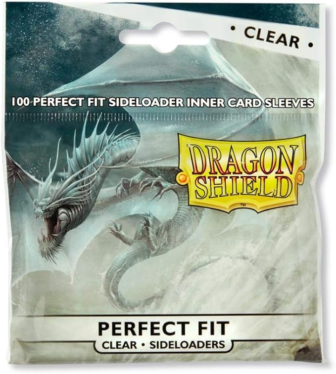 Dragon Shield Perfect Fit Sideloader Inner Card Sleeves Standard Size (100 CT) – PVC-Free Polypropylene Double-Sleeve Protection Compatible with Pokemon, One Piece & Magic The Gathering – Clear
