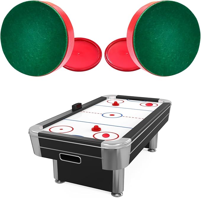 2 Red Air Hockey Pushers and 2 Red Pucks, Mini Air Hockey Pushers and Air Hockey Pucks Great Goal Handles Pushers Goal Handles Paddles Replacement Accessories (76mm)