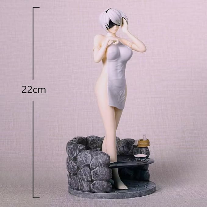 2B Figure Statue Model - 1/6 Scale 2B Action Figure Bathing Scene 2Byorha Anime Figurine, 30cm No.2 Type B Figures, PVC Handmade Collectible Desktop Decoration
