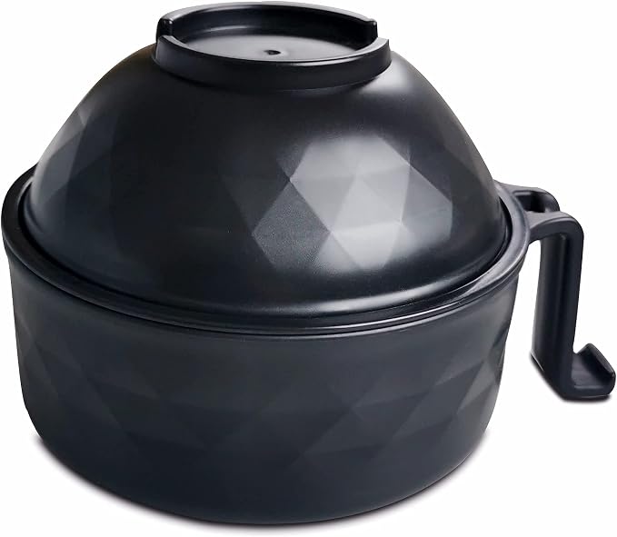 Layron Ramen Cooker Ramen Bowl Set with Chopsticks 33oz Microwave Noodle Bowl College Dorm Room Essentials for Girls for Boys Apartment Essentials-Black