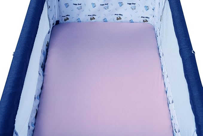 Pack n Play Sheet Stretchy Fitted Portable Mini Crib Sheets Set 2 Pack,Playard Sheets Convertible Playard Mattress Cover,Ultra Soft Jersey Material, Light Purple & Pink
