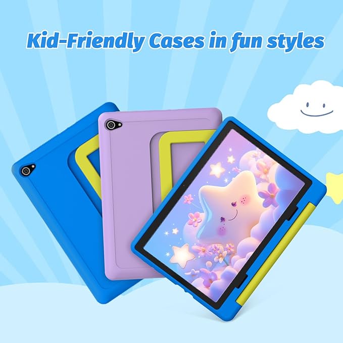 Kids Tablet, Android 15 Tablet for Kids 10 inch Octa-Core with Case, 64GB 1TB TF Card Expandable for Toddler Children, Parental Control, Dual Camera, WiFi,Gift