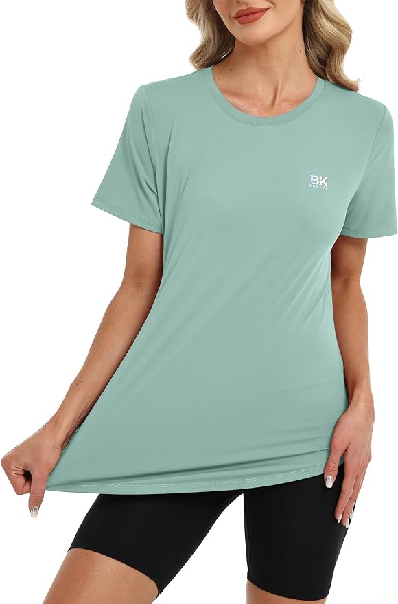 BKRIVE Workout Tops for Women UPF 50+ Quick Dry Shirts (S-3XL) | Ideal for Hiking, Yoga, Running, Gym workouts, Pilstes, Tennis & Travel. Lightweight, Breathable & Moisture wicking