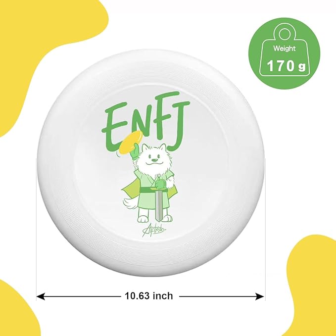 Social Gift & Team Activity Flying Disc, 10.63 Inch MBTI Flyer Disc Lightweight Durable for Outdoor Beach Park Backyard Game - 170g